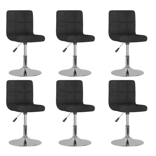 Maison Exclusive - Snurrande matstolar set om 6 Svart Tyg