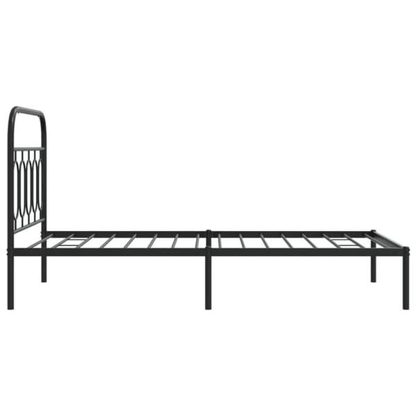 Sengestel - EKSKLUSIV HUS - 107 x 203 cm - Sort stål - Hovedgærde inkl. - Opbevaring under seng Svart