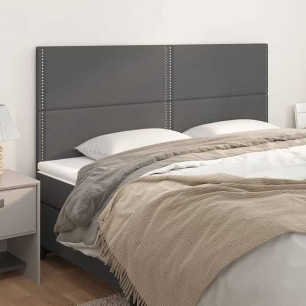 Maison Exclusive - Hovedgærde Grå 200x5x118/128 cm Simil læder Grå