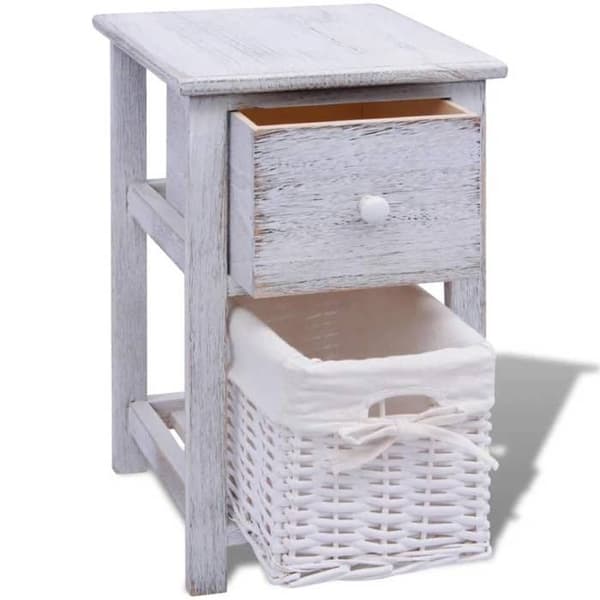 Maison Exclusive - 2 stk nattelampe hvid træ Vit