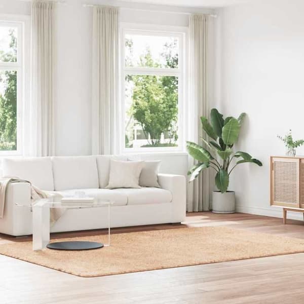Tæppe - MAISON EXCLUSIVE - NAVARRA - Shaggy - Polyester - 200x290 cm - Beige beige