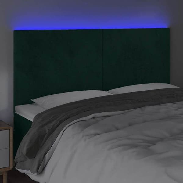 Maison Exclusive - LED-päätylevy tummanvihreä 160x5x118/128 cm sametti Mörkgrön