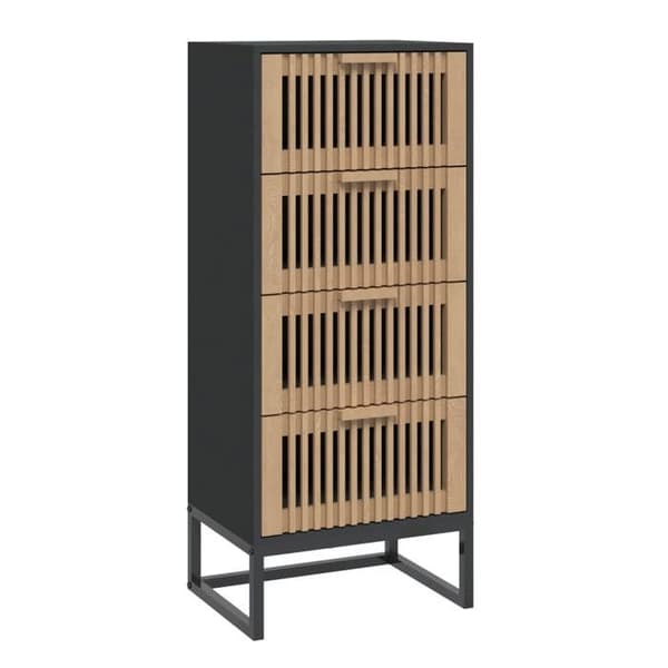 Maison Exclusive - Sort høj buffet 40x30x95 cm ingeniørtræ Svart