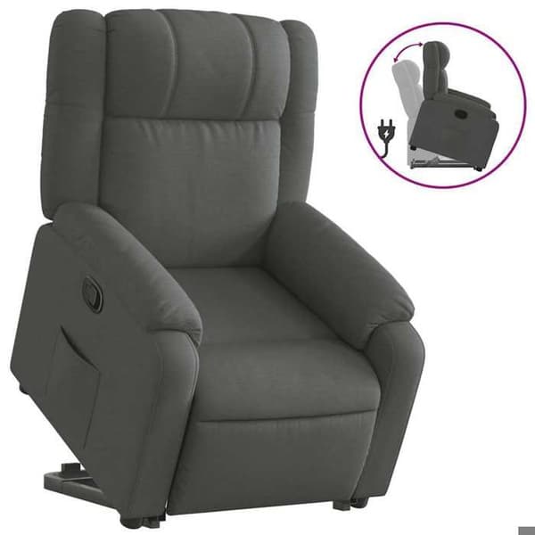 Maison Exclusive - Grått tyg reclinerfåtölj