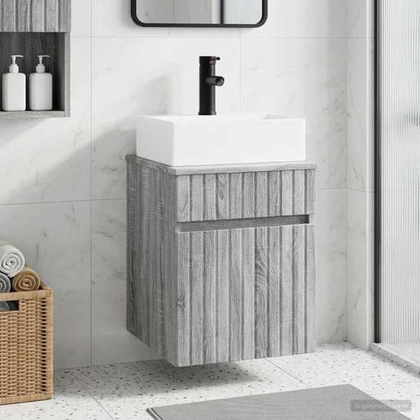 Maison Exclusive - Väggmonterad torkmöbel med diskho Sonoma grå 39 x 41 x 62,5 cm Sonoma grå
