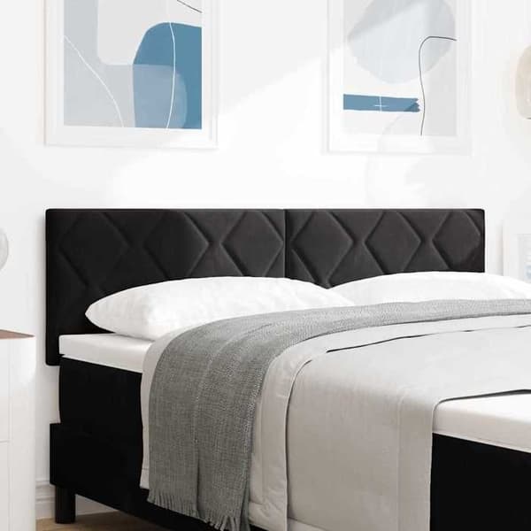 Maison Exclusive - LED Hovedgærde Sort 144 cm Velour