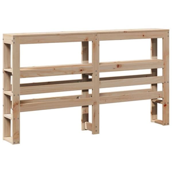 Maison Exclusive - Päätylevy hyllyillä 140 cm massiivipuusta