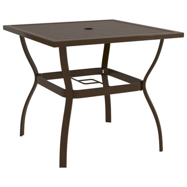 Maison Exclusive - Ruskea puutarhapöytä 81,5x81,5x72 cm Teräs brun