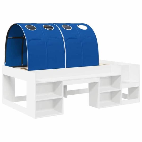 Maison Exclusive - Hög säng för barn med förvaring 3 pc Vit och blå