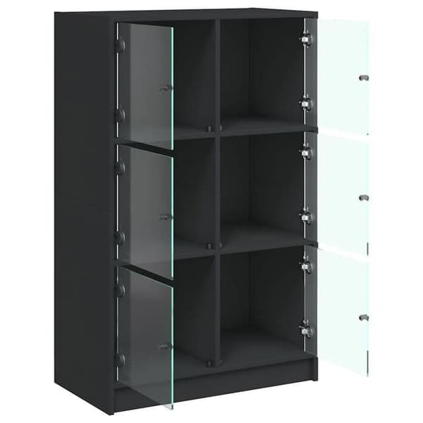 Maison Exclusive - Høj buffet med sorte døre 68x37x109 cm i ingeniørtræ Svart