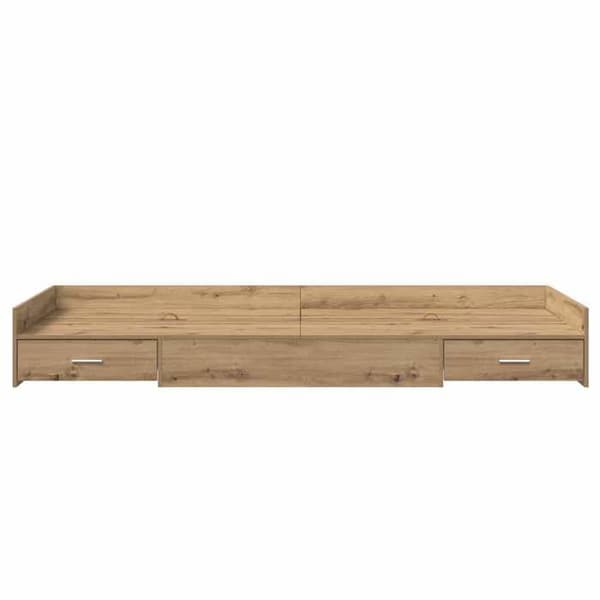 Maison Exclusive - Håndlavet egetræsseng 90 x 200 cm Ingeniørtræ
