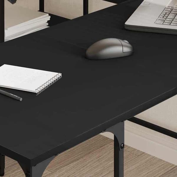 Maison Exclusive - Sort skrivebord 139x139x75 cm ingeniørtræ