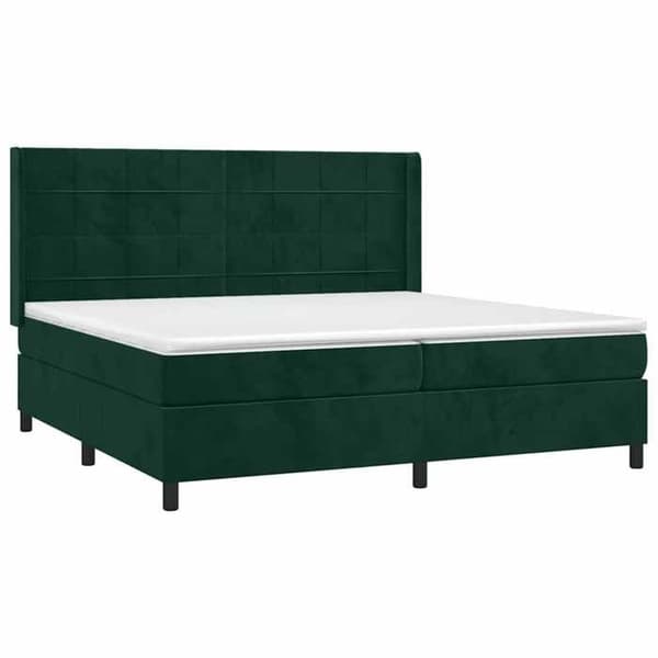 Maison Exclusive - Sängyn lattiapohja ja patja Tummanvihreä 200x200cm Sametti