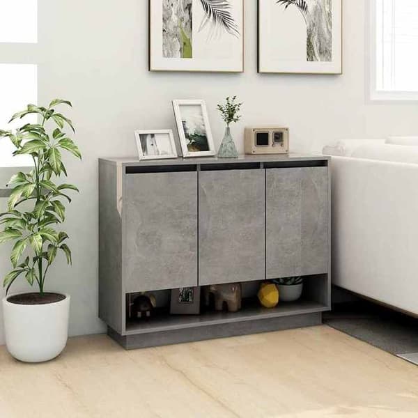 Maison Exclusive - Buffé Grå betong 97x31x75 cm Ingenjörsträ