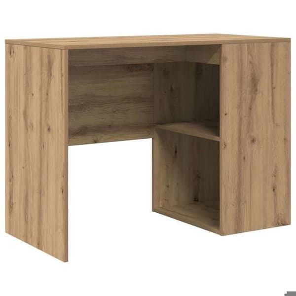 Maison Exclusive - Håndlavet egetræskontor i ingeniørtræ 102 x 50 x 75 cm Ek
