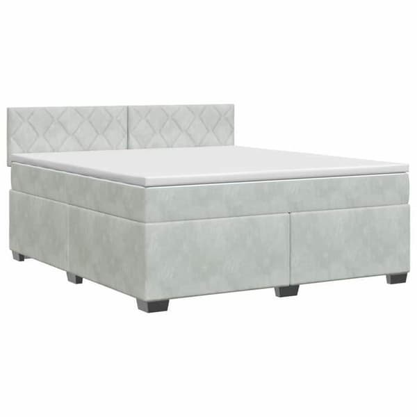 Maison Exclusive - Boxspring-sänky vaaleanharmaalla patjalla 140 x 190 cm Sametti Ljusgrått