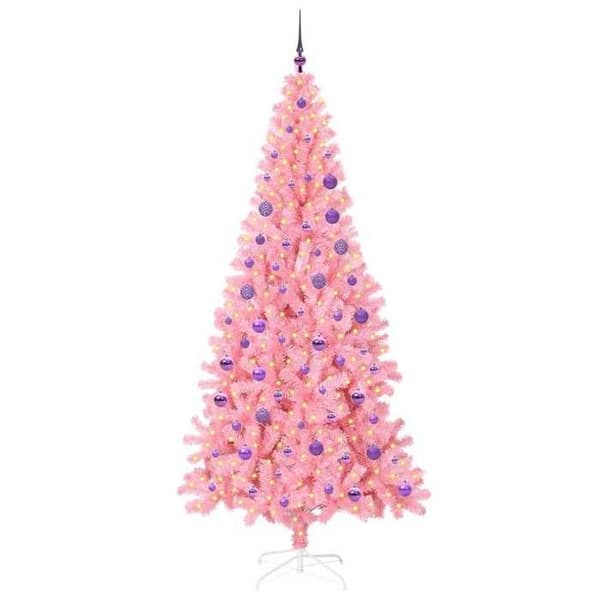 Maison Exclusive - Vaaleanpunainen joulukuusi 180 cm PVC Ros
