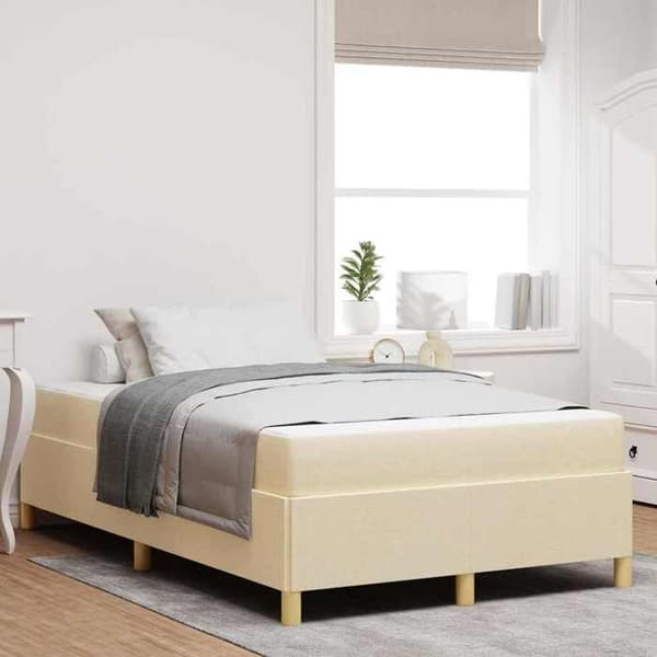 Maison Exclusive - Vuodekehys Kermansävy 120 x 190 cm kangas Grädde