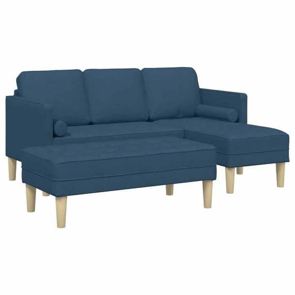 Modulär soffa - EXKLUSIV HEM - 2-delat set - Blå polyester - Träram - Modulära sektioner Blå