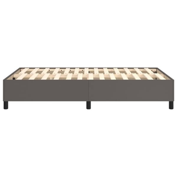 Maison Exclusive - Sengebund med grå lameller 120x200 cm i kunstlæder