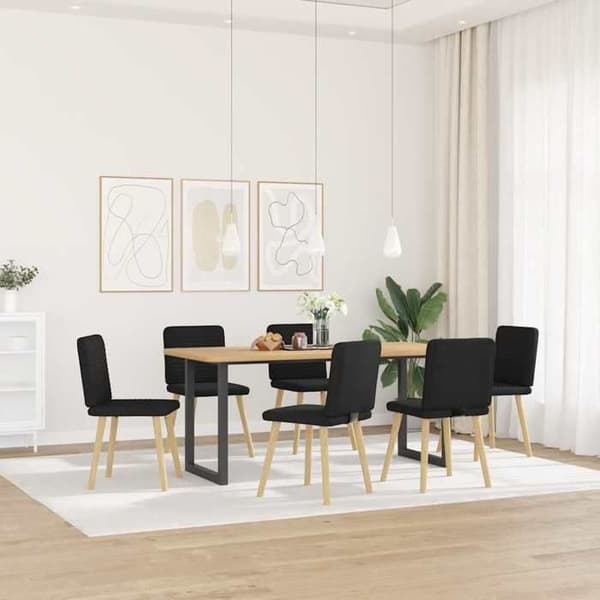 Maison Exclusive - Matstolar set om 6 svart tyg