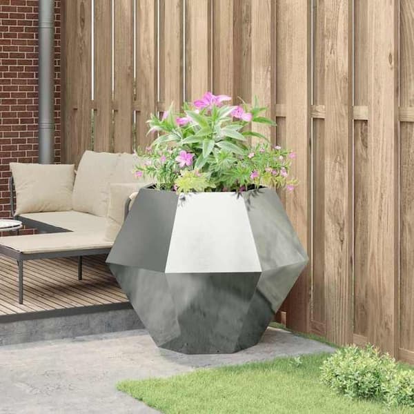 Maison Exclusive - Silverfärgad Blomkruka 100 x 100 x 80 cm Galvaniserat stål