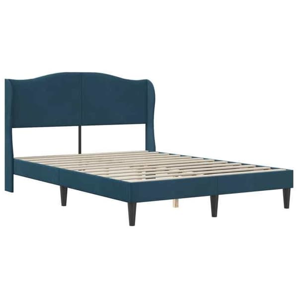 Maison Exclusive - Sängram med blått huvudgavel 160 x 200 cm Sammet