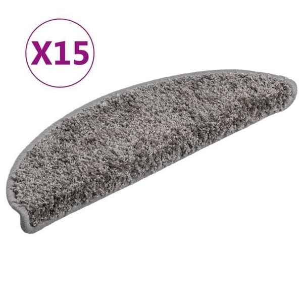 Maison Exclusive - Trappmatta 15 delar 56 x 17 x 3 cm Grå Halvcirkelformad grå