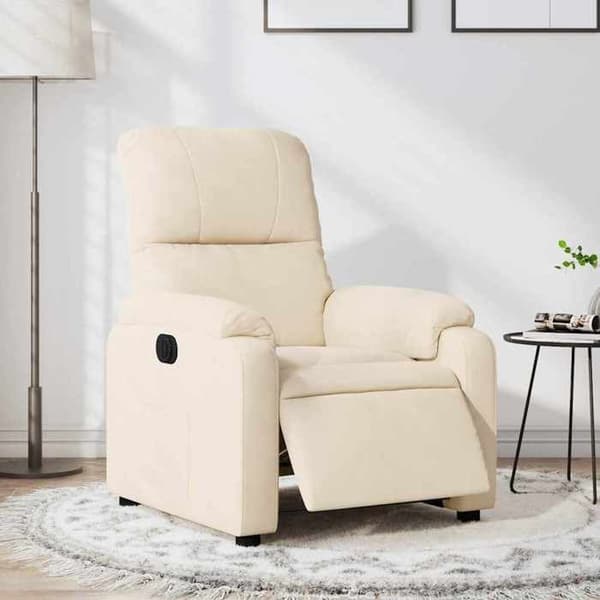 Maison Exclusive - Elektrisk lutbar fåtölj beige mikrofiber beige