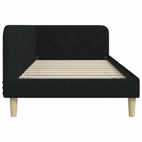 Maison Exclusive - Sort hjørneseng 100 x 200 cm stof