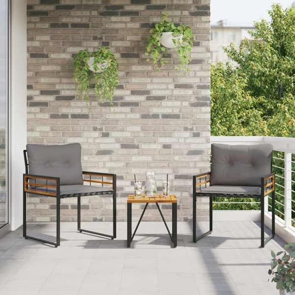 Maison Exclusive - Sæt af 3 udendørsmøbler Lys grå Ljusgrått