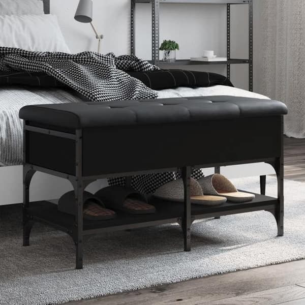 Maison Exclusive - Sort skohylde 82x42x45 cm i ingeniørtræ