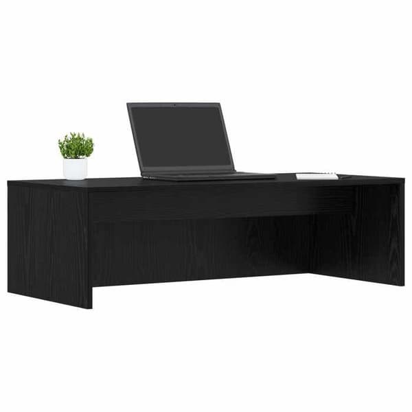 Maison Exclusive - Vægkontor i sort egetræ, ingeniørtræ 100 x 45 x 30 cm