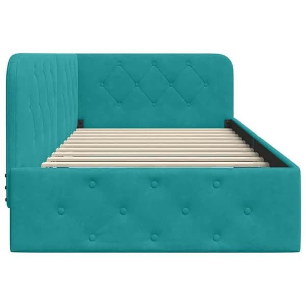 Maison Exclusive - Turquoise hjørneseng 100 x 200 cm i velour