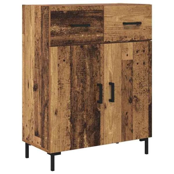 Buffé hög - EXKLUSIVT HUS - Ingenjörsträ - 69,5x34x180 cm - Brun - Nutida