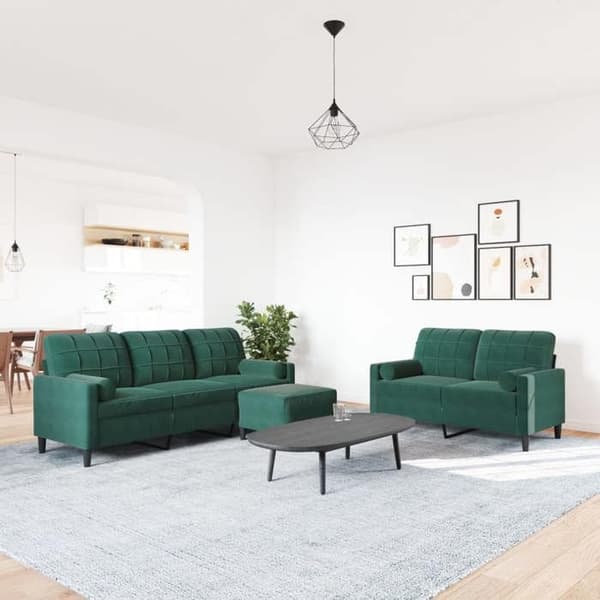 Maison Exclusive - 3-delars soffgrupp med kuddar och sammetstrumpor