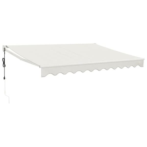 Maison Exclusive - Retractable Markis Creme med Vit Ram 3,5 x 2,5 m