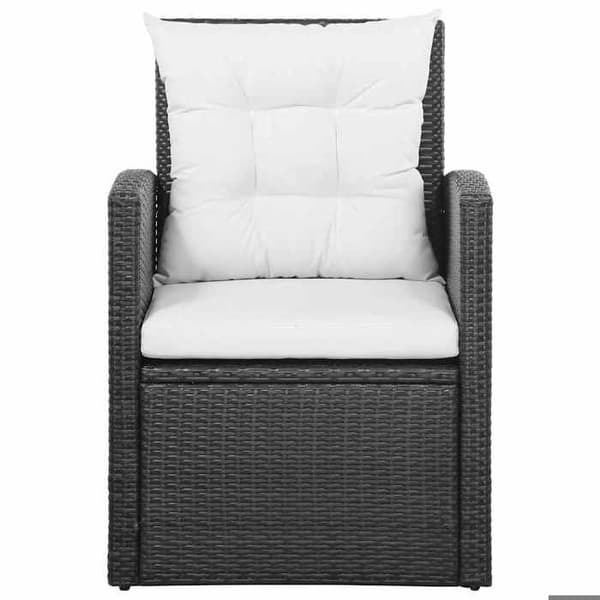 Maison Exclusive - Trädgårdsmöbler 5 delar med kuddar, flätad resin, svart