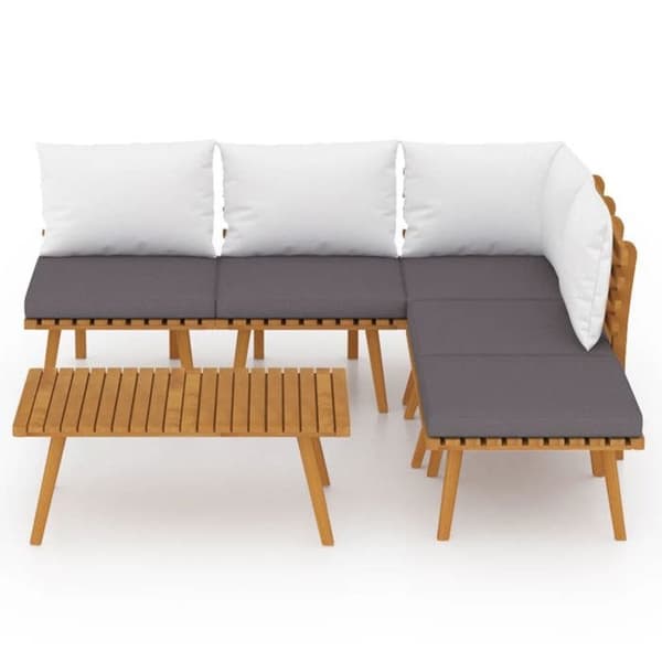 Maison Exclusive - Havegruppe 6 stk med puder i solid akacietræ