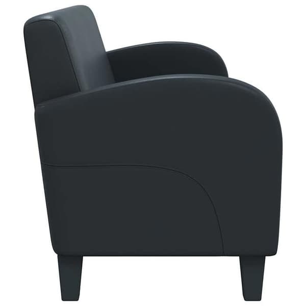 Maison Exclusive - 3-paikkainen musta keinonahkasohva Matte svart