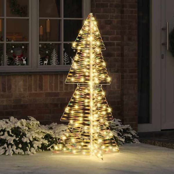 Juletræ - EKSKLUSIV HUS - 150 cm - 160 LED - Varm hvid - USB-strøm Vit varm