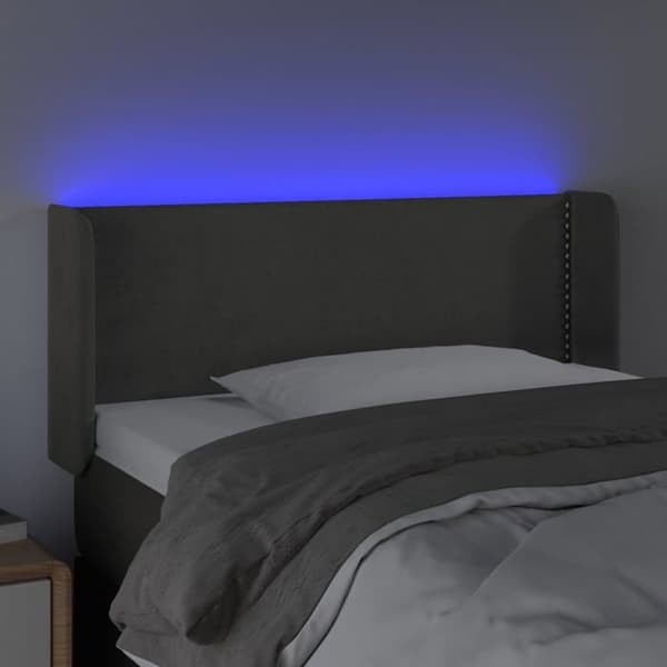 Maison Exclusive - LED-päätyharso Tummanharmaa 103x16x78/88 cm Sametti mörkgrå