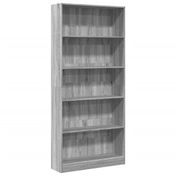 Maison Exclusive - Sonoma grå bibliotek 80x24x176 cm ingenjörsträ
