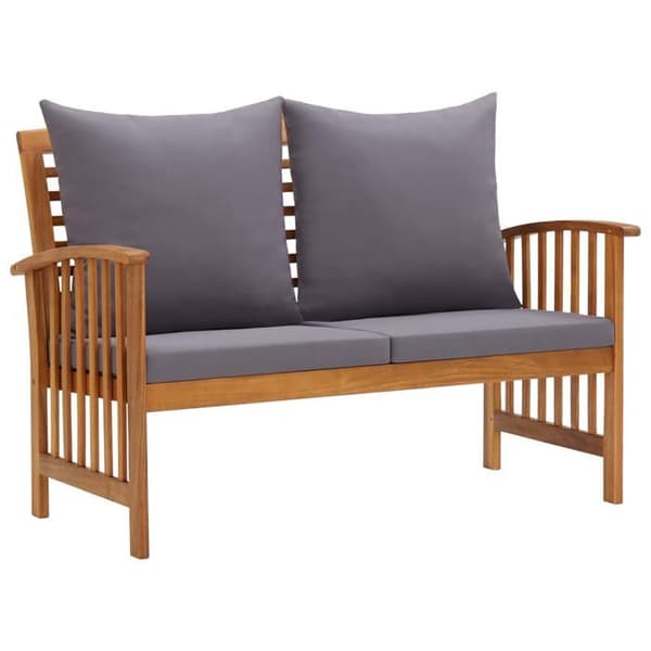 Maison Exclusive - Bänk för trädgård med kuddar 119 cm Solid akaciaträ Variabla träfärger och ådringar (sl
