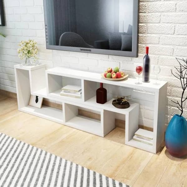 Maison Exclusive - Dubbel L-formad TV-möbel i vitt Vit