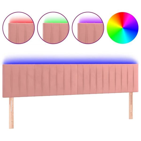 Maison Exclusive - LED Hovedgærde Rosa 160x5x78/88 cm Velour Ros