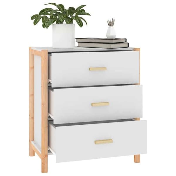 Maison Exclusive - Buffé Vit 62x38x70 cm Ingenjörsträ