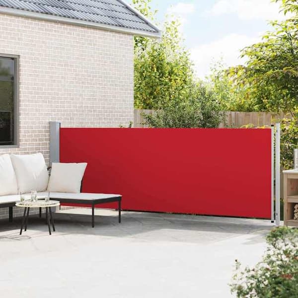Maison Exclusive - Utdragbart sidotak för patio 140x600 cm Röd