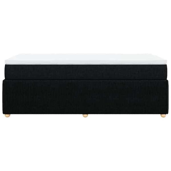 Maison Exclusive - Seng med lamelbund og madras Sort 90x200 cm Stof