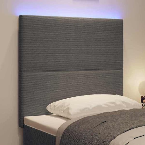 Maison Exclusive - LED-päätyharso Vaaleanharmaa 90 cm Kankainen samettikangas Ljusgrått